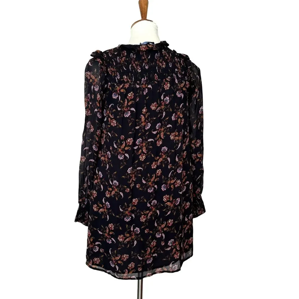 Sanctuary Brown Floral Babydoll Mini Dress Size 6 Cottagecore Fall Country $149 - Picture 5 of 9